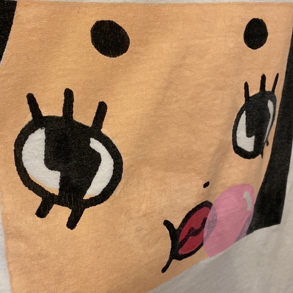 Cute Face Graphic White Long Sleeve Top Size Small - Picture 7 of 7